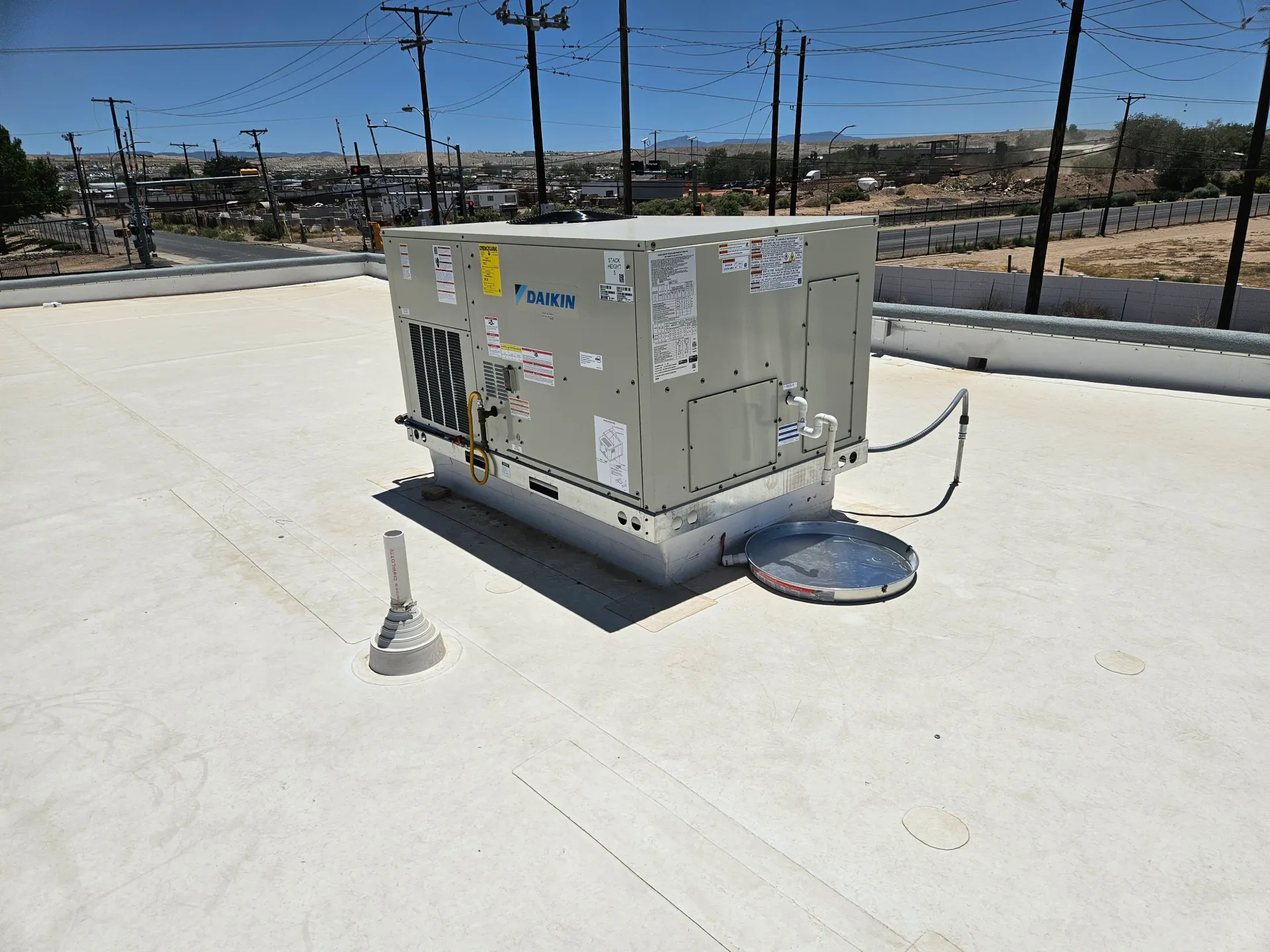 Commercial rooftop package unit installation by Armor Heating & Cooling