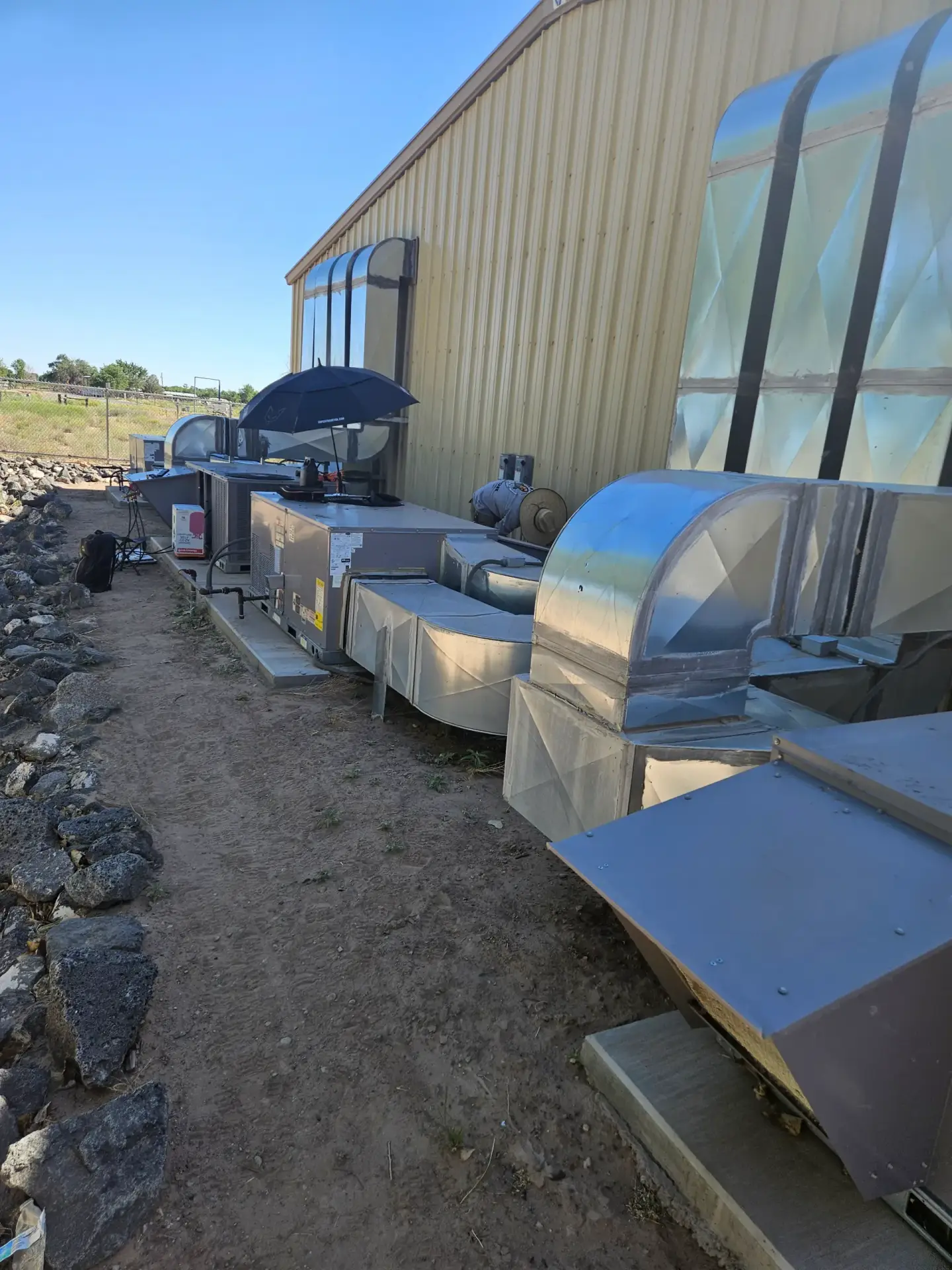 Commercial HVAC units and ductwork installation by Armor Heating & Cooling